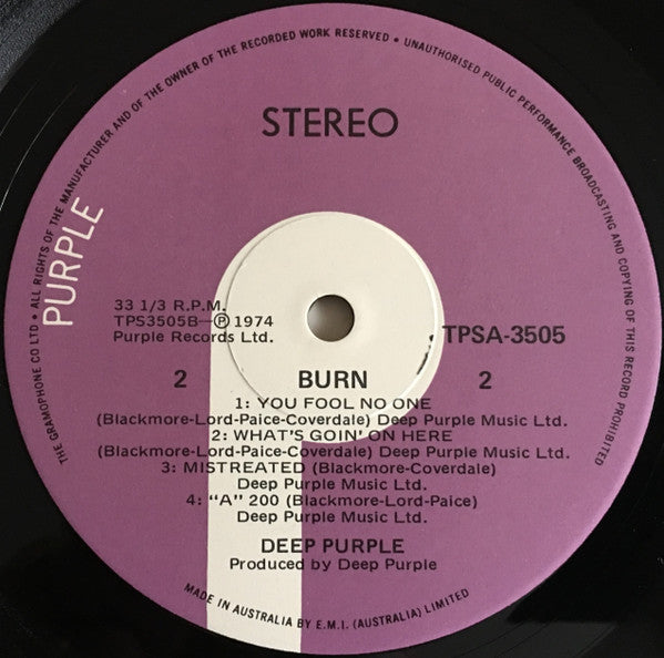 Deep Purple – Burn LP vinyl record, image 4 of 4