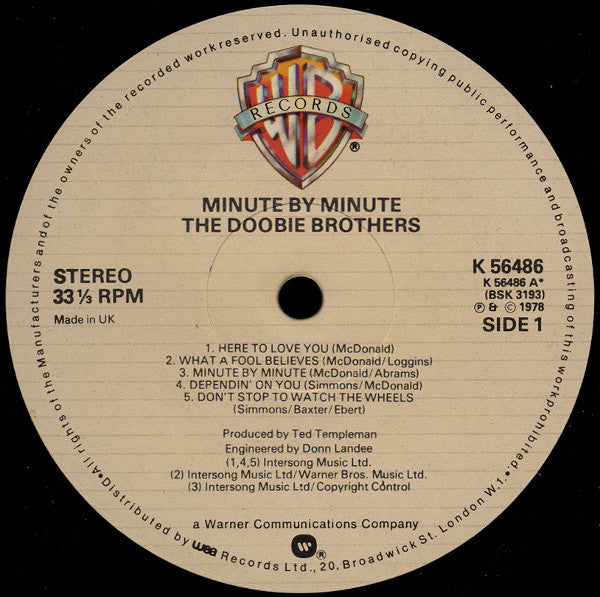The Doobie Brothers – Minute By Minute LP vinyl record, image 5 of 6