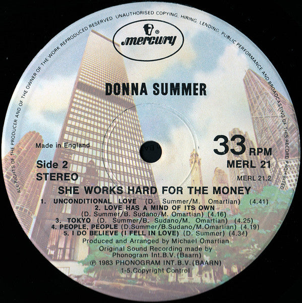 Donna Summer – She Works Hard For The Money LP vinyl record, image 4 of 6