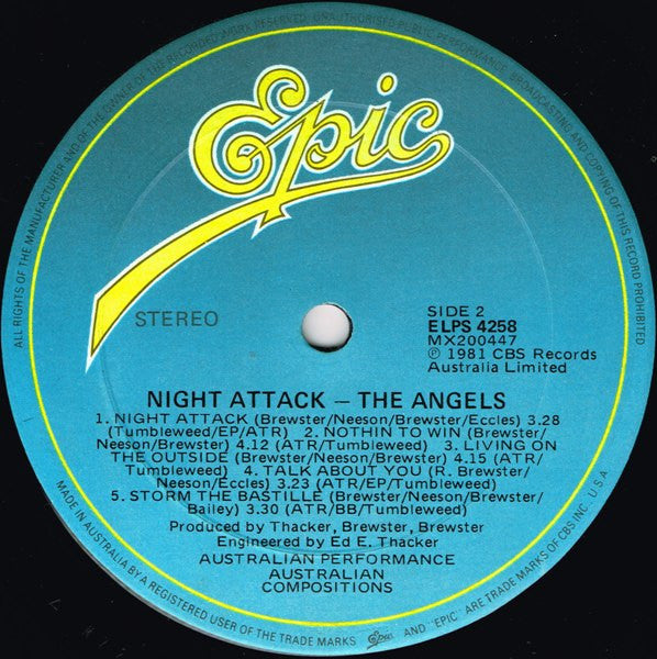 The Angels – Night Attack LP vinyl record, image 6 of 6