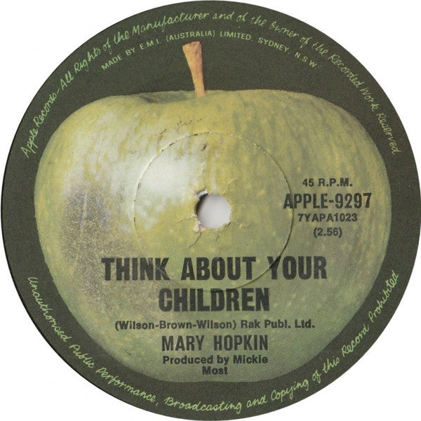 Mary Hopkin – Think About Your Children 7" vinyl record, image 3 of 3