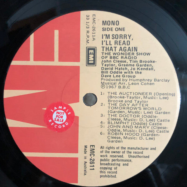 I'm Sorry I'll Read That Again – I'm Sorry, I'll Read That Again LP vinyl record, image 3 of 4