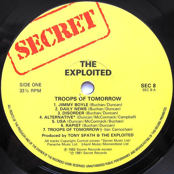 The Exploited – Troops Of Tomorrow LP vinyl record, image 5 of 7