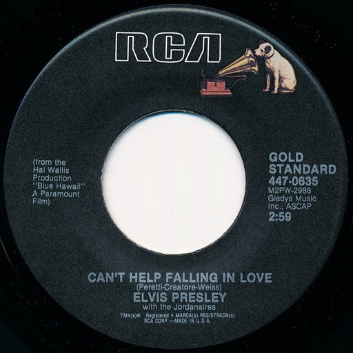 Elvis Presley, The Jordanaires – Can't Help Falling In Love / Rock-A-Hula Baby 7" vinyl record, image 1 of 3