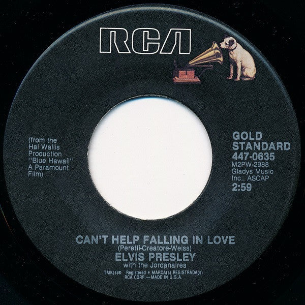 Elvis Presley, The Jordanaires – Can't Help Falling In Love / Rock-A-Hula Baby 7" vinyl record, image 1 of 3