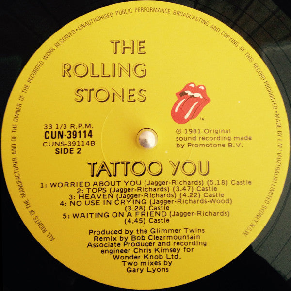 The Rolling Stones – Tattoo You LP vinyl record, image 4 of 8