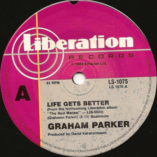 Graham Parker – Life Gets Better 7" vinyl record, image 3 of 4