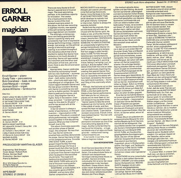 Erroll Garner – Magician LP vinyl record, image 2 of 4