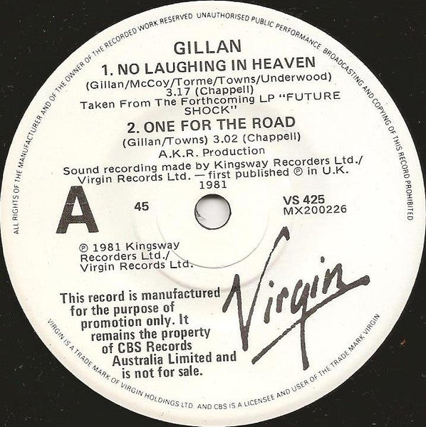 Gillan – No Laughing In Heaven / Lucille 7" vinyl record, image 3 of 4