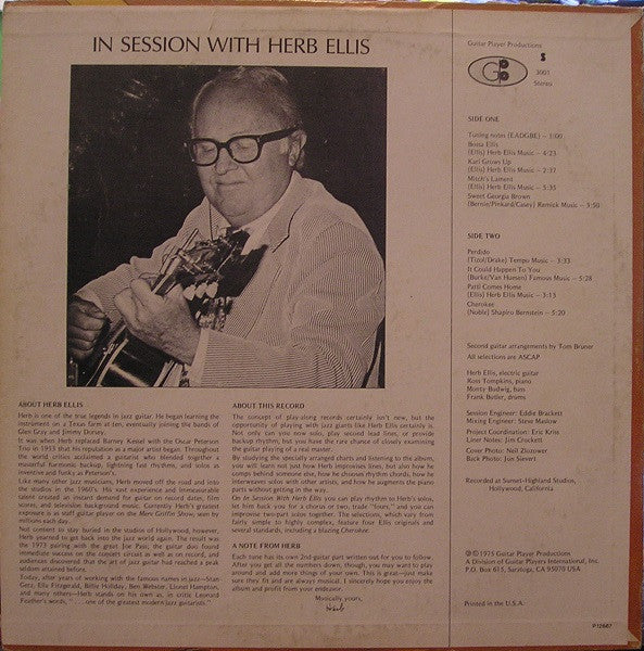 Herb Ellis – In Session With Herb Ellis LP vinyl record, image 2 of 4