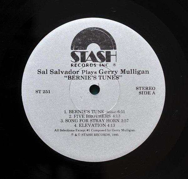 Sal Salvador, Randy Brecker, Nick Brignola – Plays Gerry Mulligan LP vinyl record, image 3 of 3