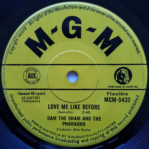 Sam The Sham & The Pharaohs – Lil' Red Riding Hood 7" vinyl record, image 2 of 3