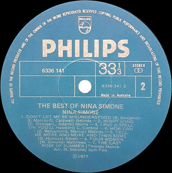 Nina Simone – The Best Of Nina Simone LP vinyl record, image 4 of 4