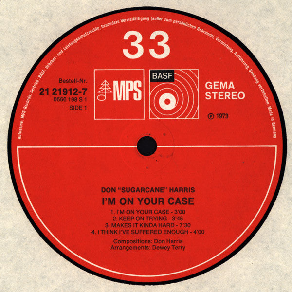 Don "Sugarcane" Harris – I'm On Your Case LP vinyl record, image 4 of 4