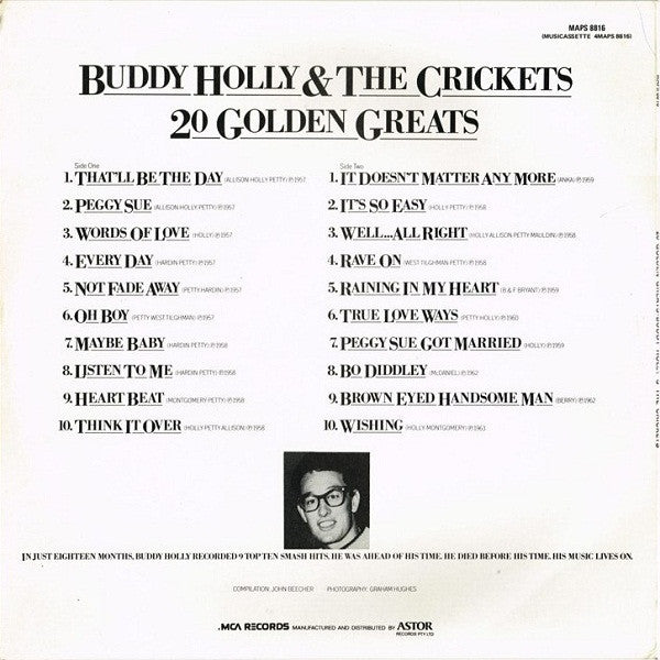 Buddy Holly, The Crickets – 20 Golden Greats LP vinyl record, image 2 of 4