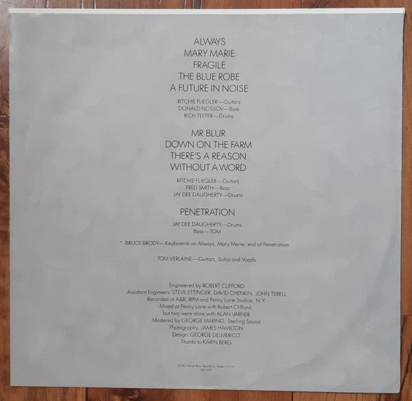 Tom Verlaine – Dreamtime LP vinyl record, image 5 of 6