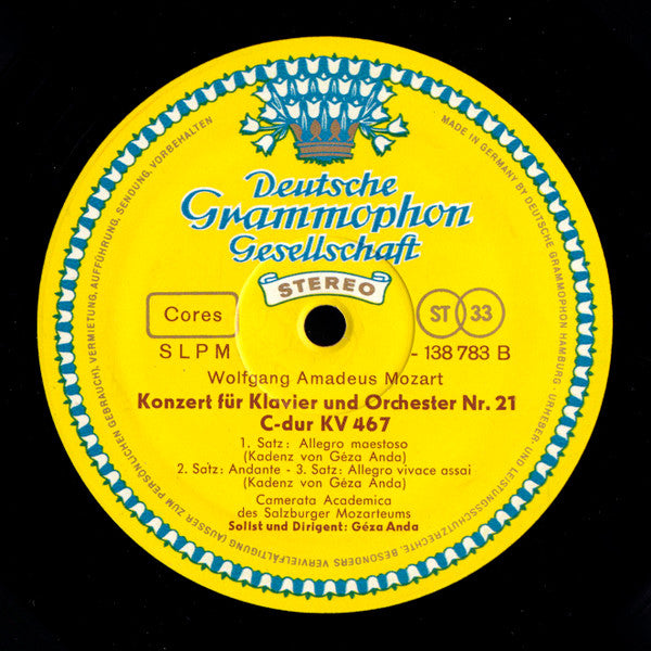 Wolfgang Amadeus Mozart, Géza Anda, Camerata Academica Salzburg – Piano Concertos No. 17 In G Major, K. 453 - No. 21 In C Major, K. 467 LP vinyl record, image 3 of 4