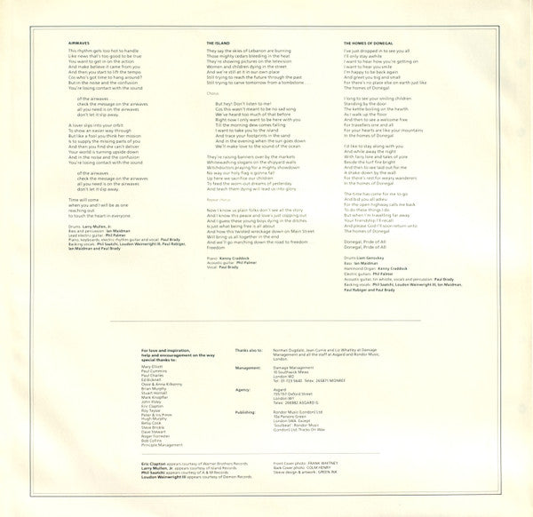 Paul Brady – Back To The Centre LP vinyl record, image 4 of 8