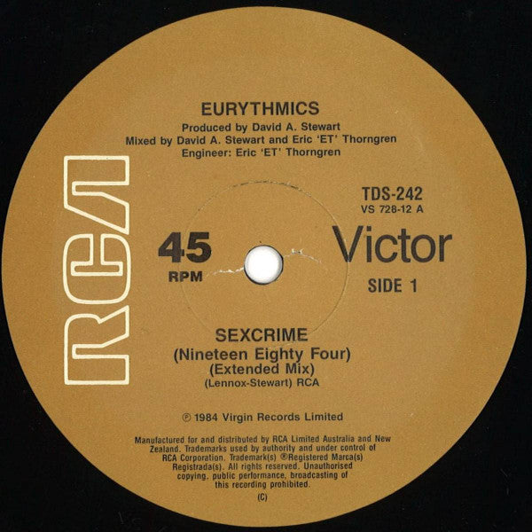 Eurythmics – Sexcrime (Nineteen Eighty Four) 12" vinyl record, image 3 of 4