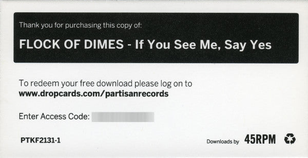 Flock Of Dimes – If You See Me, Say Yes LP vinyl record, image 8 of 8
