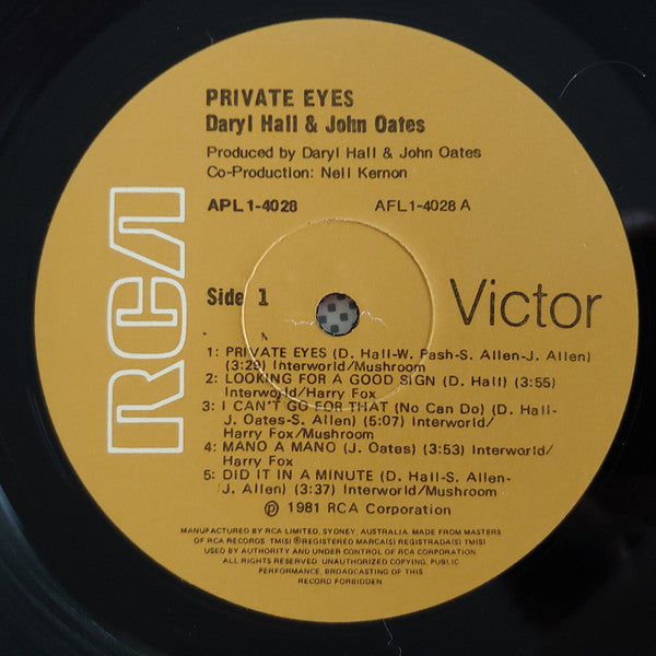 Daryl Hall & John Oates – Private Eyes LP vinyl record, image 4 of 5