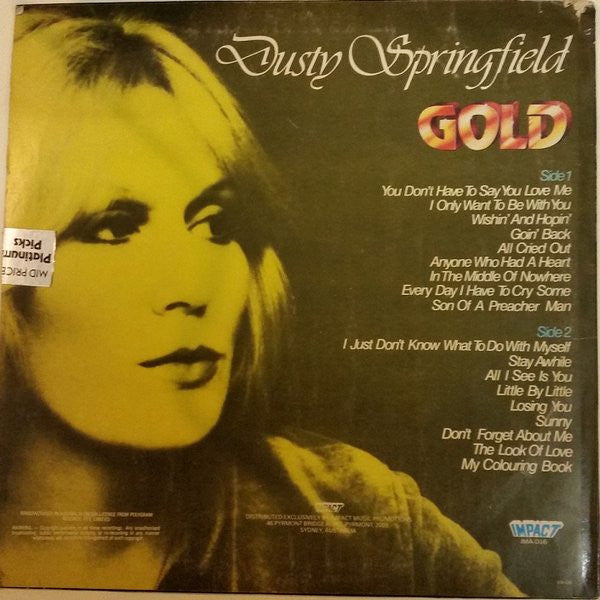 Dusty Springfield – Gold LP vinyl record, image 2 of 4