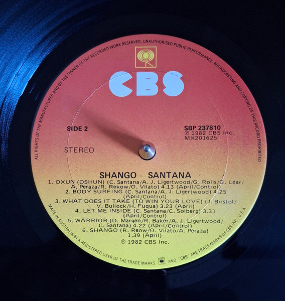 Santana – Shango LP vinyl record, image 6 of 6