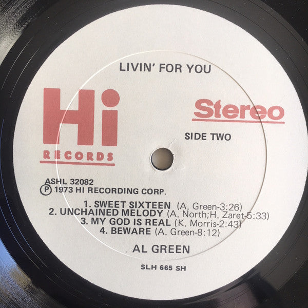 Al Green – Livin' For You LP vinyl record, image 4 of 4