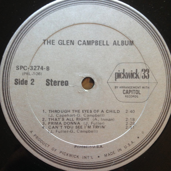 Glen Campbell – The Glen Campbell Album LP vinyl record, image 4 of 4