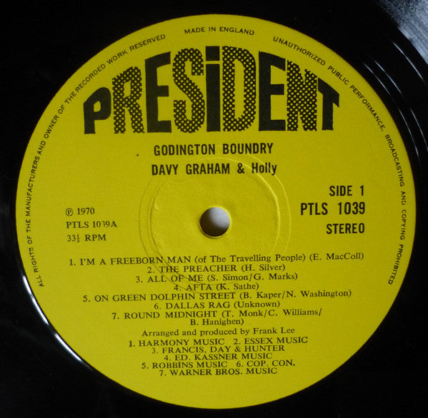 Davy Graham, Holly Gwyn – Godington Boundry LP vinyl record, image 3 of 4