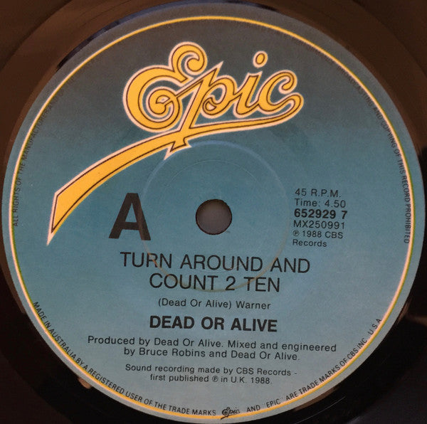 Dead Or Alive – Turn Around And Count 2 Ten 7" vinyl record, image 3 of 4