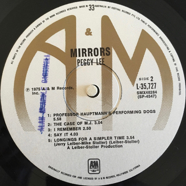 Peggy Lee – Mirrors LP vinyl record, image 3 of 6