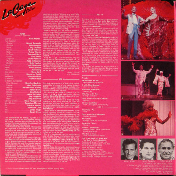Jerry Herman, Keith Michell, Jon Ewing – La Cage Aux Folles (Original Australian Cast Recording) LP vinyl record, image 2 of 6