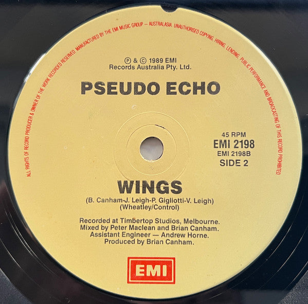Pseudo Echo – Over Tomorrow 7" vinyl record, image 4 of 4