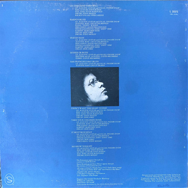 Phoebe Snow – Phoebe Snow LP vinyl record, image 2 of 6