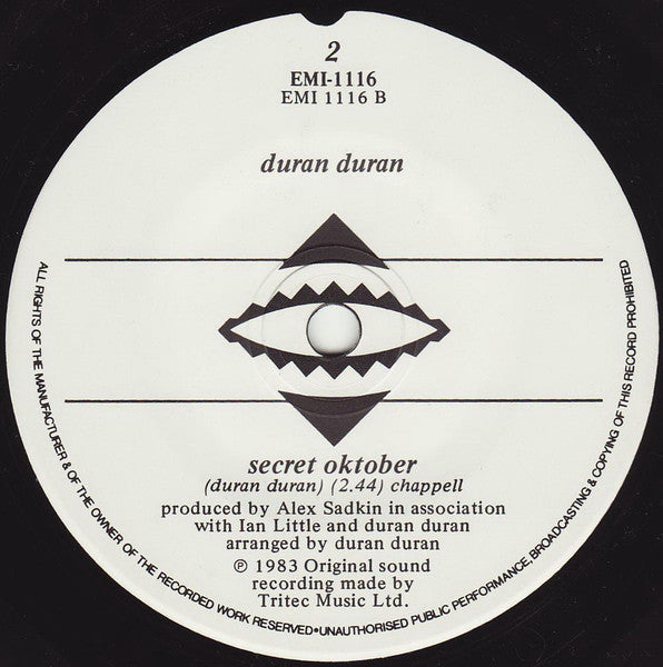 Duran Duran – Union Of The Snake 7" vinyl record, image 4 of 4