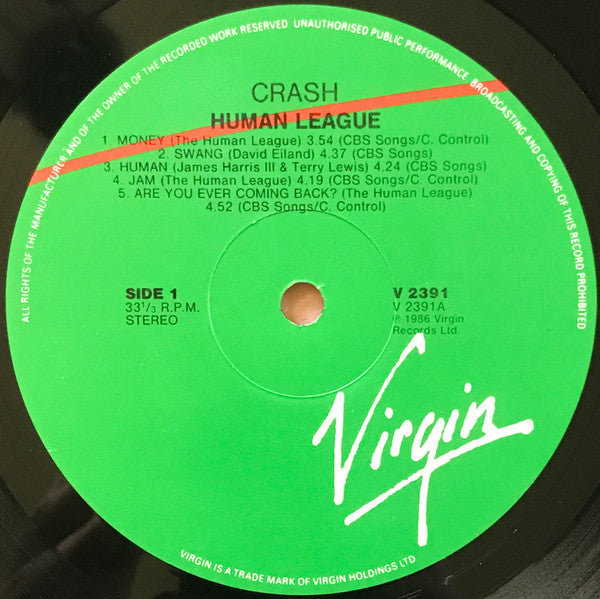 The Human League – Crash LP vinyl record, image 3 of 4