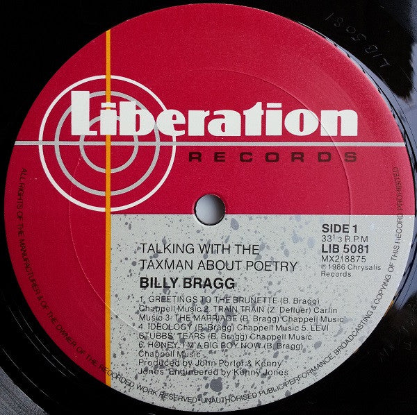 Billy Bragg – Talking With The Taxman About Poetry LP vinyl record, image 5 of 6
