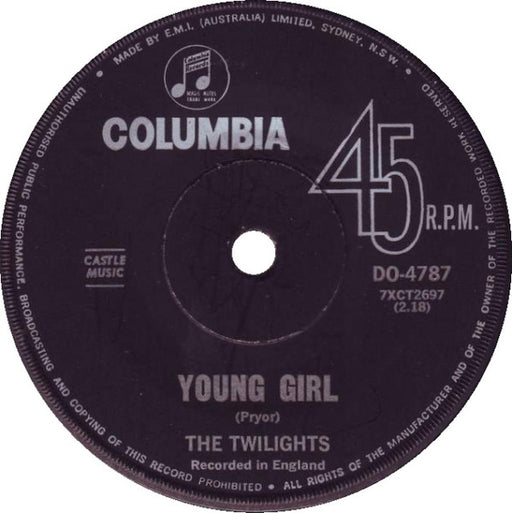 The Twilights – Young Girl / Time And Motion Study Man 7" vinyl record, image 1 of 4