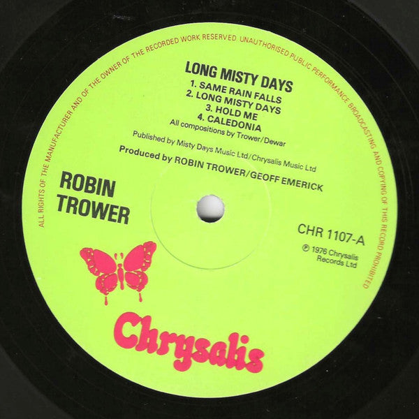 Robin Trower – Long Misty Days LP vinyl record, image 3 of 4