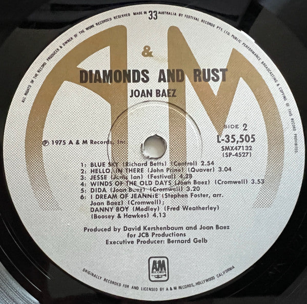 Joan Baez – Diamonds & Rust LP vinyl record, image 4 of 6