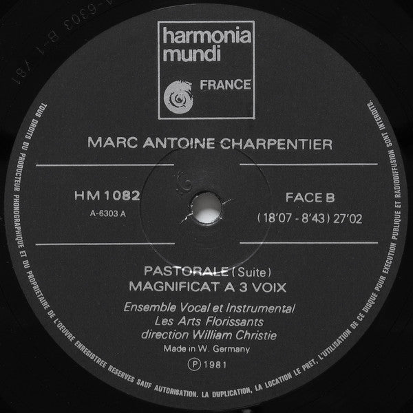 Marc Antoine Charpentier, Les Arts Florissants, William Christie – Pastorale LP vinyl record, image 4 of 6