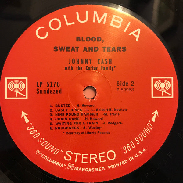 Johnny Cash – Blood, Sweat And Tears LP vinyl record, image 4 of 5