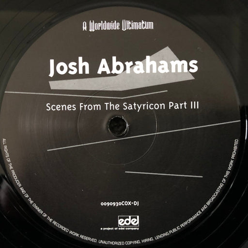 Josh Abrahams – Scenes From The Satyricon Part III 12" vinyl record, image 1 of 2