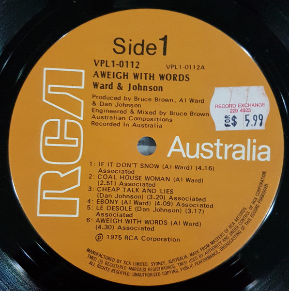 Ward & Johnson – Aweigh With Words LP vinyl record, image 5 of 10