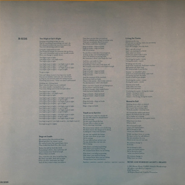Accept – Metal Heart LP vinyl record, image 4 of 6