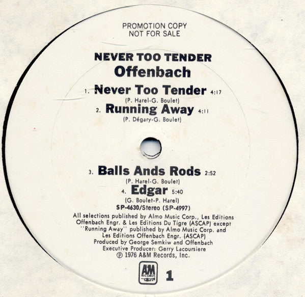 Offenbach – Never Too Tender LP vinyl record, image 2 of 6