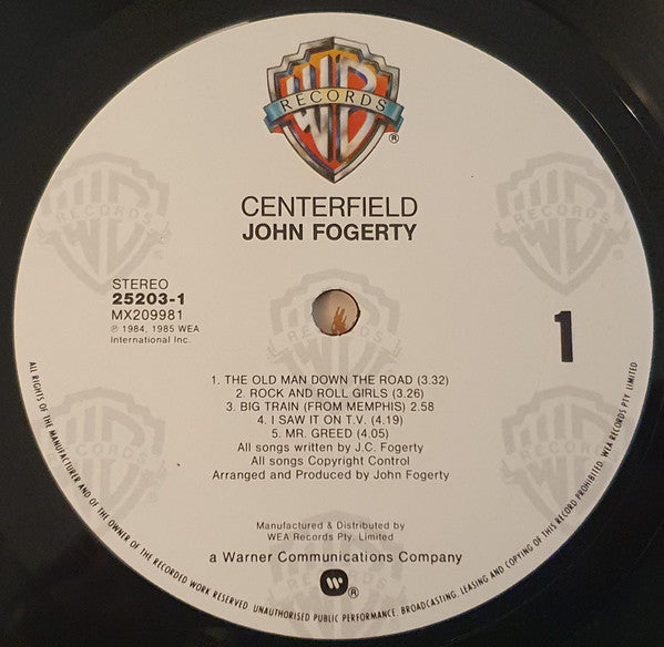 John Fogerty – Centerfield LP vinyl record, image 3 of 6