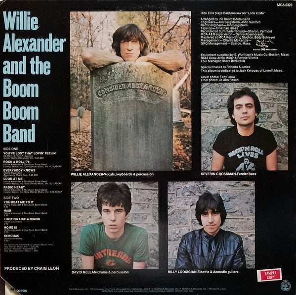 Willie Alexander & The Boom Boom Band – Willie Alexander And The Boom Boom Band LP vinyl record, image 2 of 4