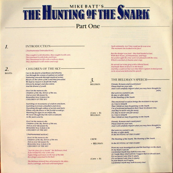 Mike Batt – The Hunting Of The Snark LP vinyl record, image 5 of 5